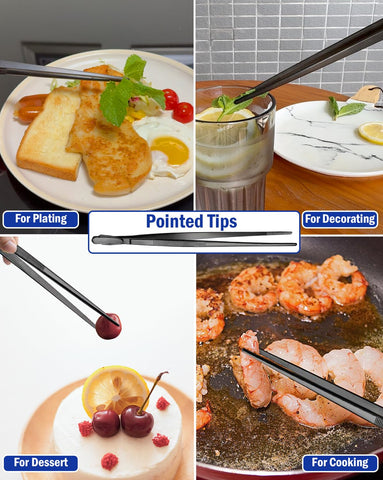 JETKONG long-reach tweezers keep hands safe from heat during cooking