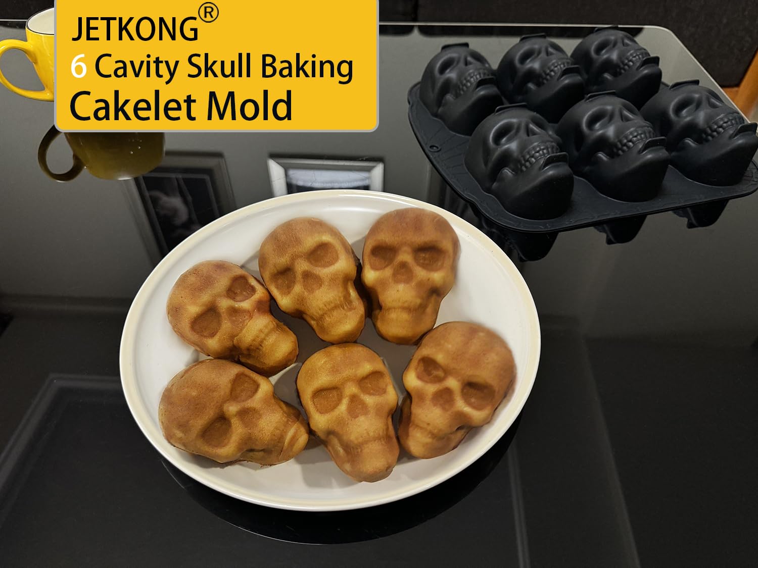 JETKONG skull mold is safe in oven, microwave, freezer, and dishwasher.