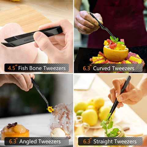 Jetkong multi-use kitchen tweezers ready for cooking and decor