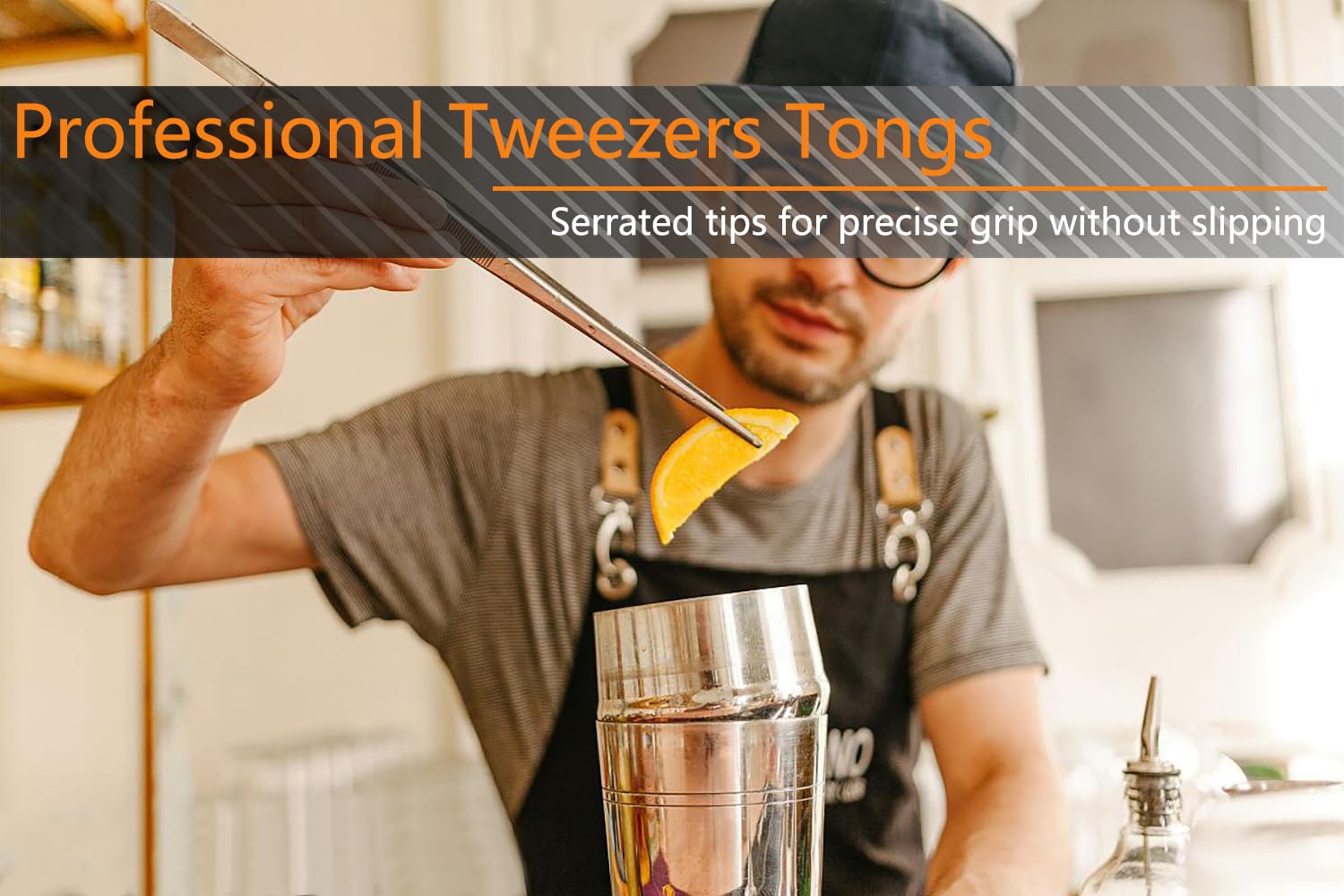 JETKONG professional chef tweezers in action for accurate placement