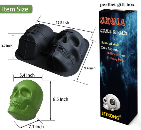 JETKONG silicone skull mold with easy release for clean demolding