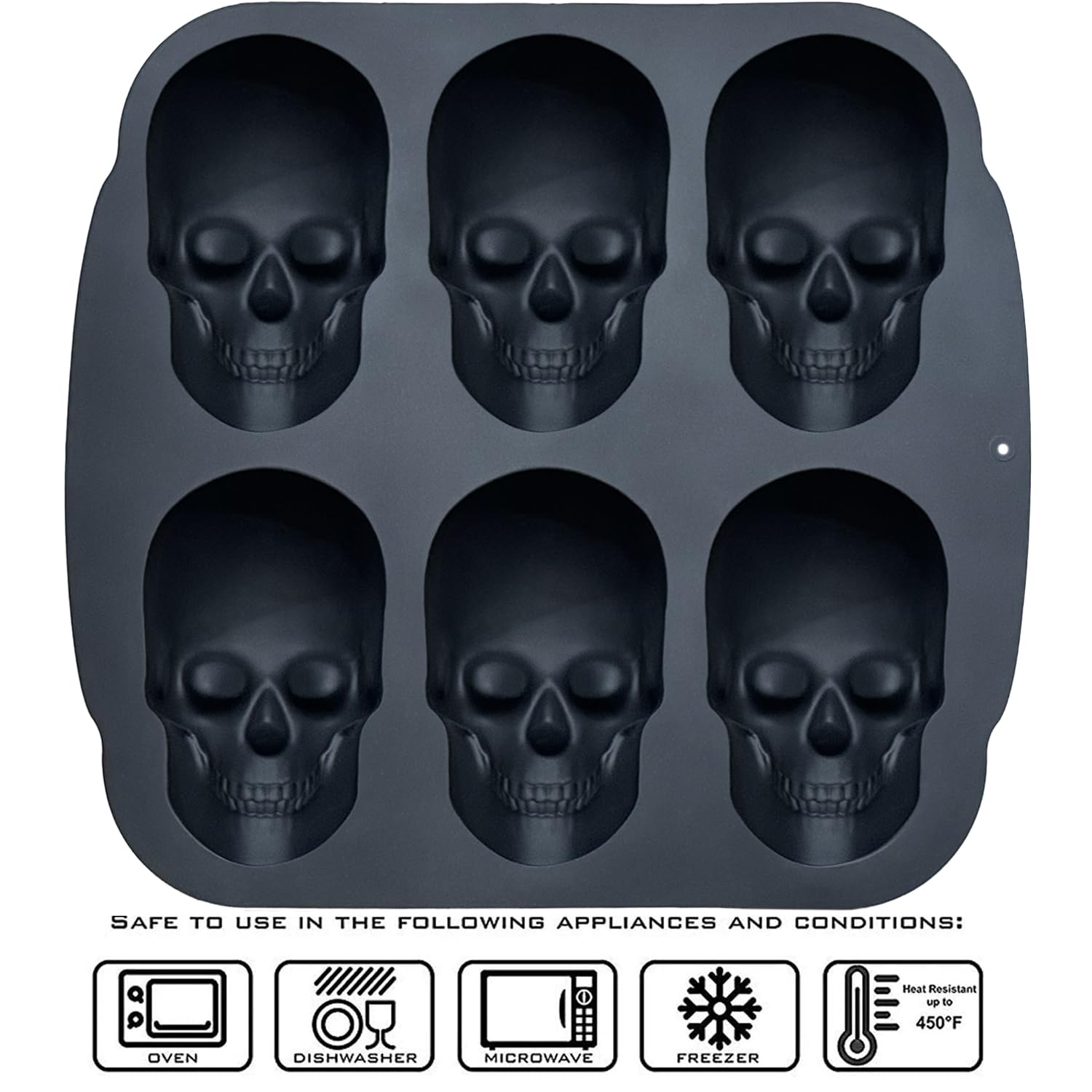 JETKONG skull cakelets release easily after baking with light push.