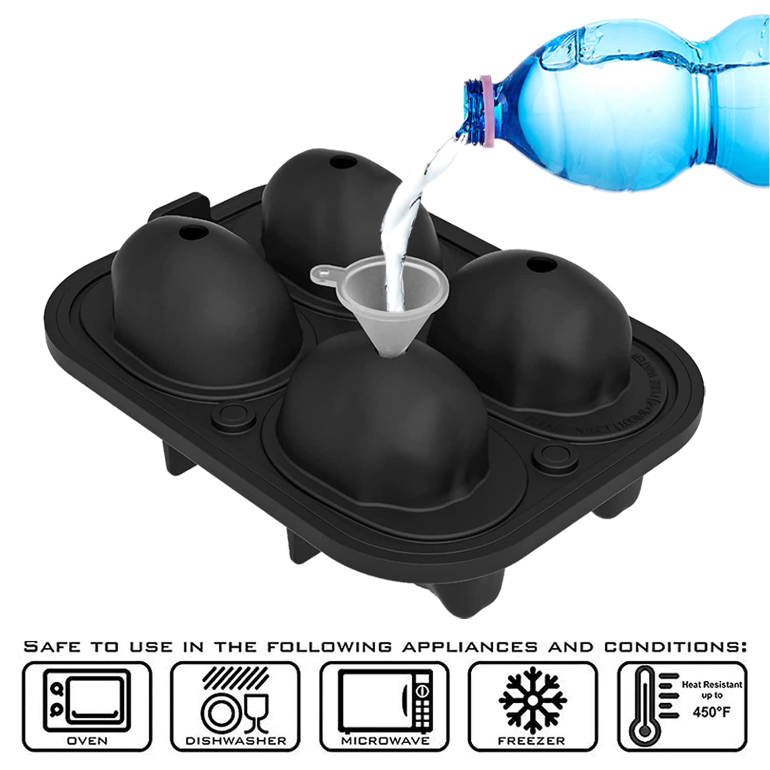 JETKONG skull ice mold forming four skull ice cubes in a tray.