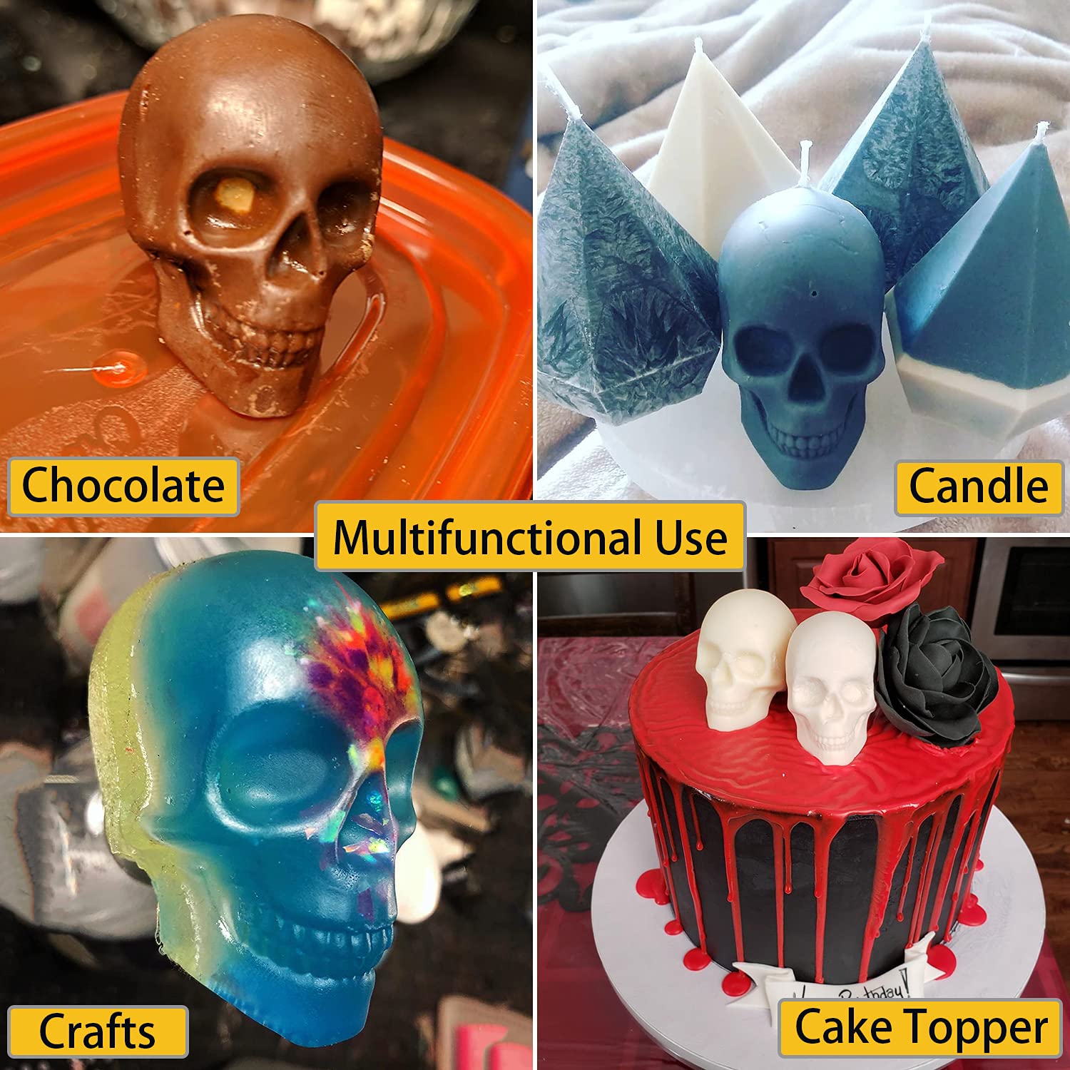 JETKONG skull mold used for mousse or chocolate desserts at party.