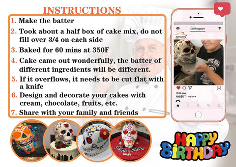 JETKONG spooky skull cake pan perfect for Halloween celebrations