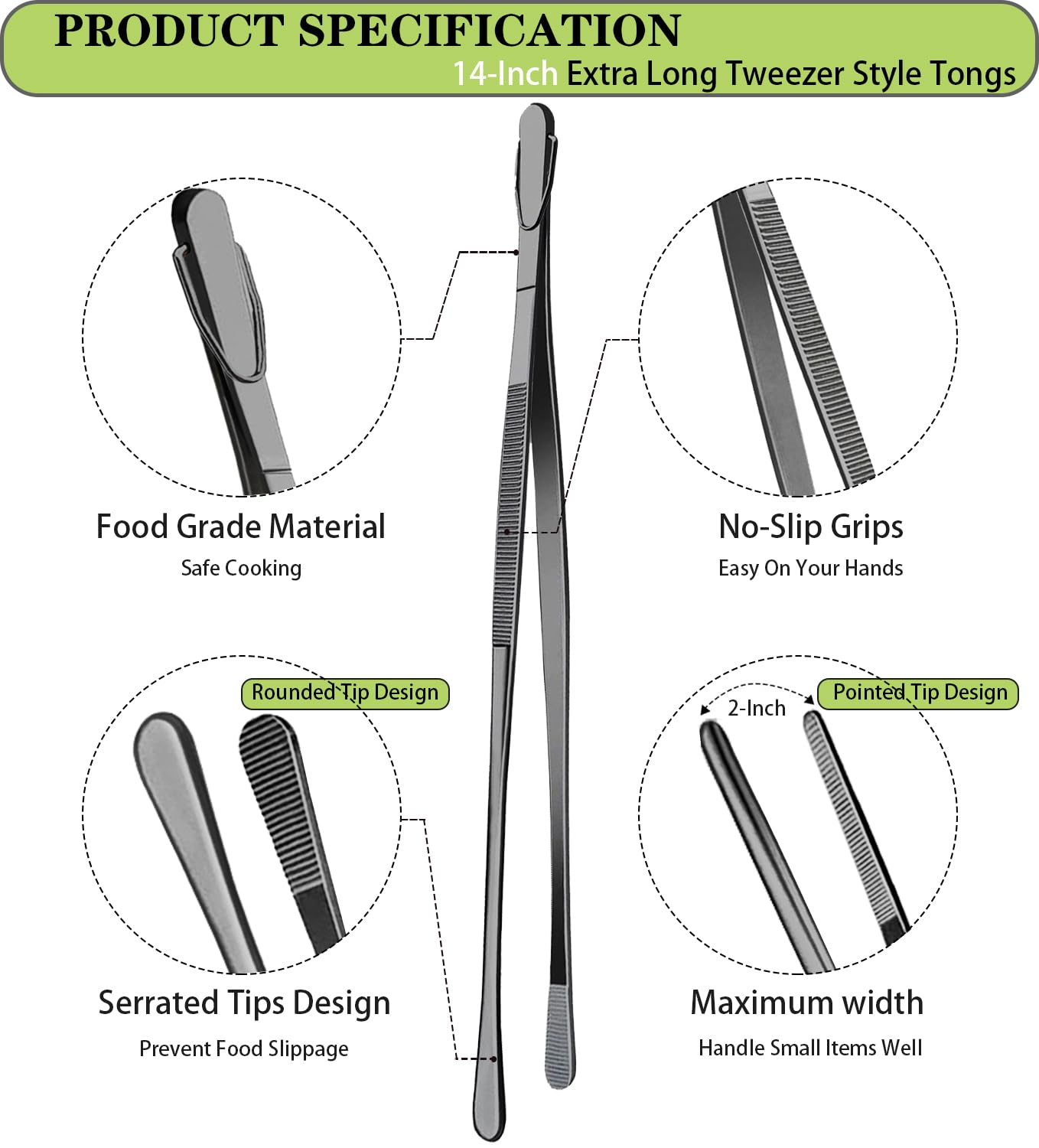 JETKONG tweezers with blunt tip for safe contact and secure gripping.