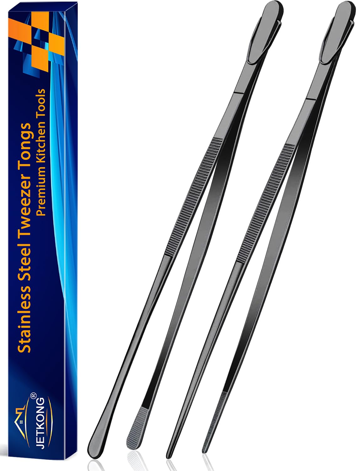 JETKONG 14-inch tweezers with ergonomic black handle for comfortable long use.