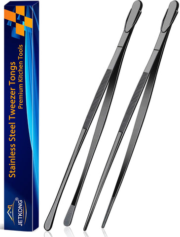 JETKONG 14-inch tweezers with ergonomic black handle for comfortable long use.
