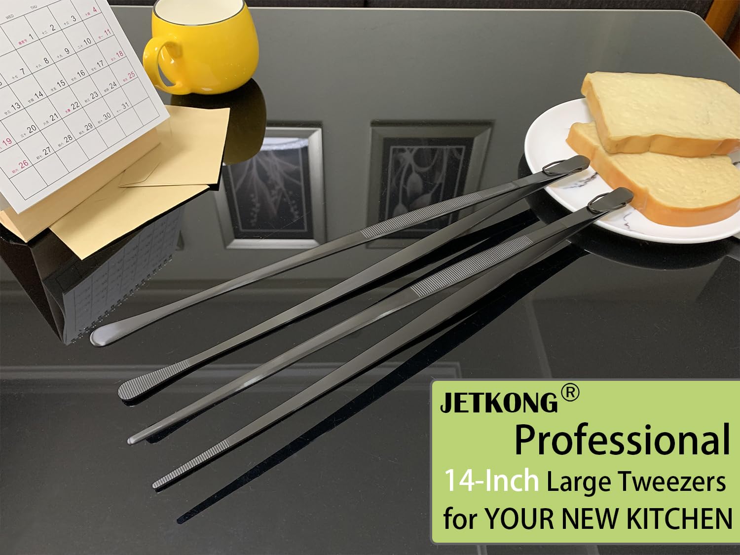 JETKONG long tweezers help reach tough spots for precise handling.