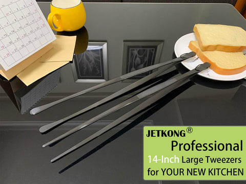 JETKONG long tweezers help reach tough spots for precise handling.