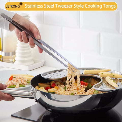 JETKONG serving tweezers lift appetizers with control and minimal slipping