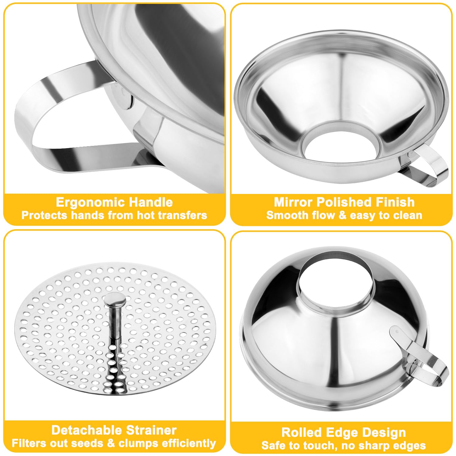 JETONN detachable umbrella strainer for precise filtration during canning