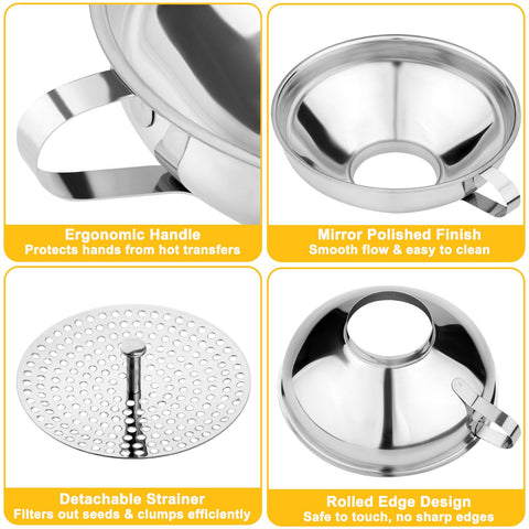JETONN detachable umbrella strainer for precise filtration during canning