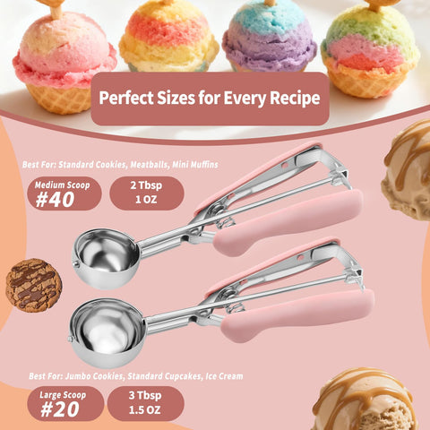 JETONN versatile scoops handle cupcakes, muffins, meatballs, and melons.