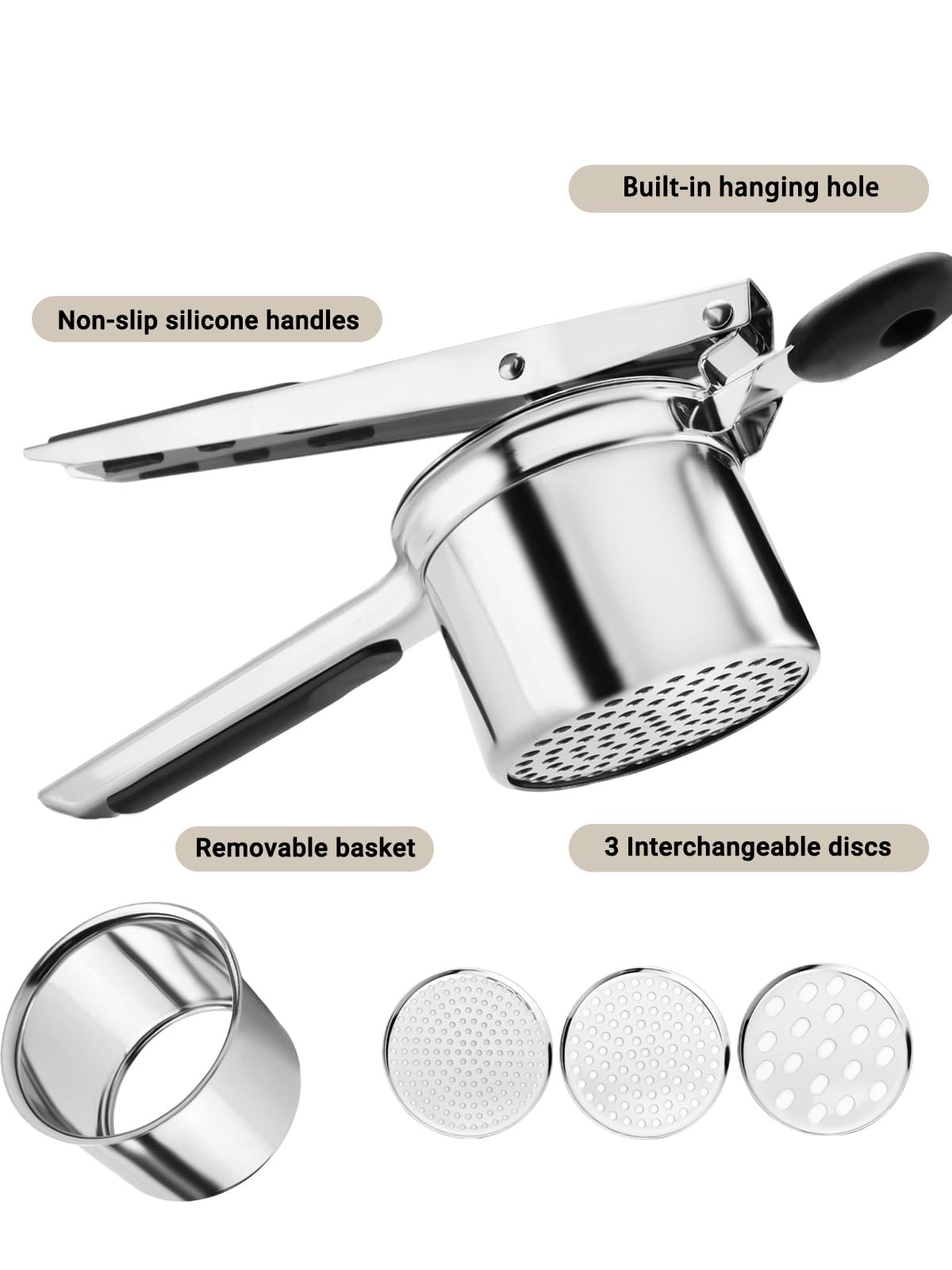 Jetonn ricer cleans easily under running water or in dishwasher.