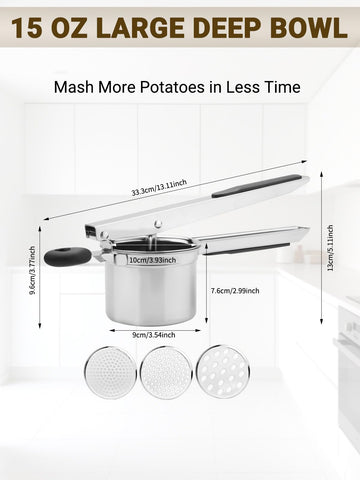 Jetonn potato ricer ergonomic handle for comfortable, fatigue-free mashing.