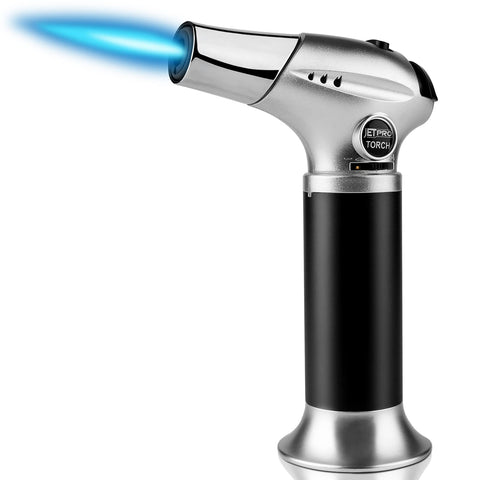JetPRO butane kitchen torch base stability keeps it upright for safe use.