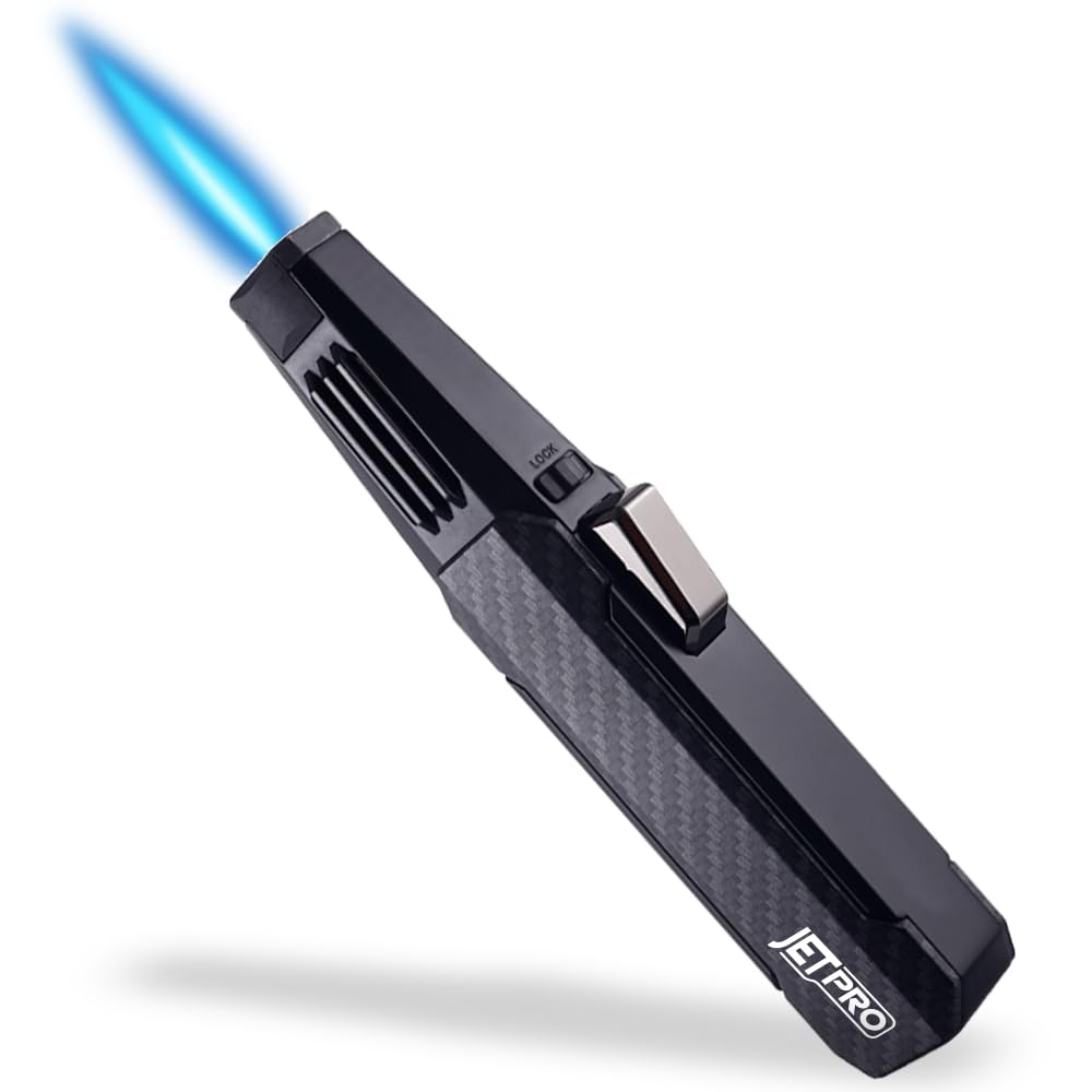 JETPRO butane torch lighter with one-hand operation for precise culinary searing.