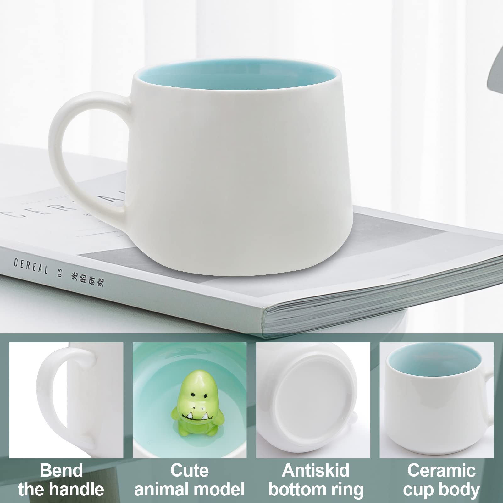 Jeuhoue Unicorn mug half-full view reveals a charming 3D figure at the bottom.
