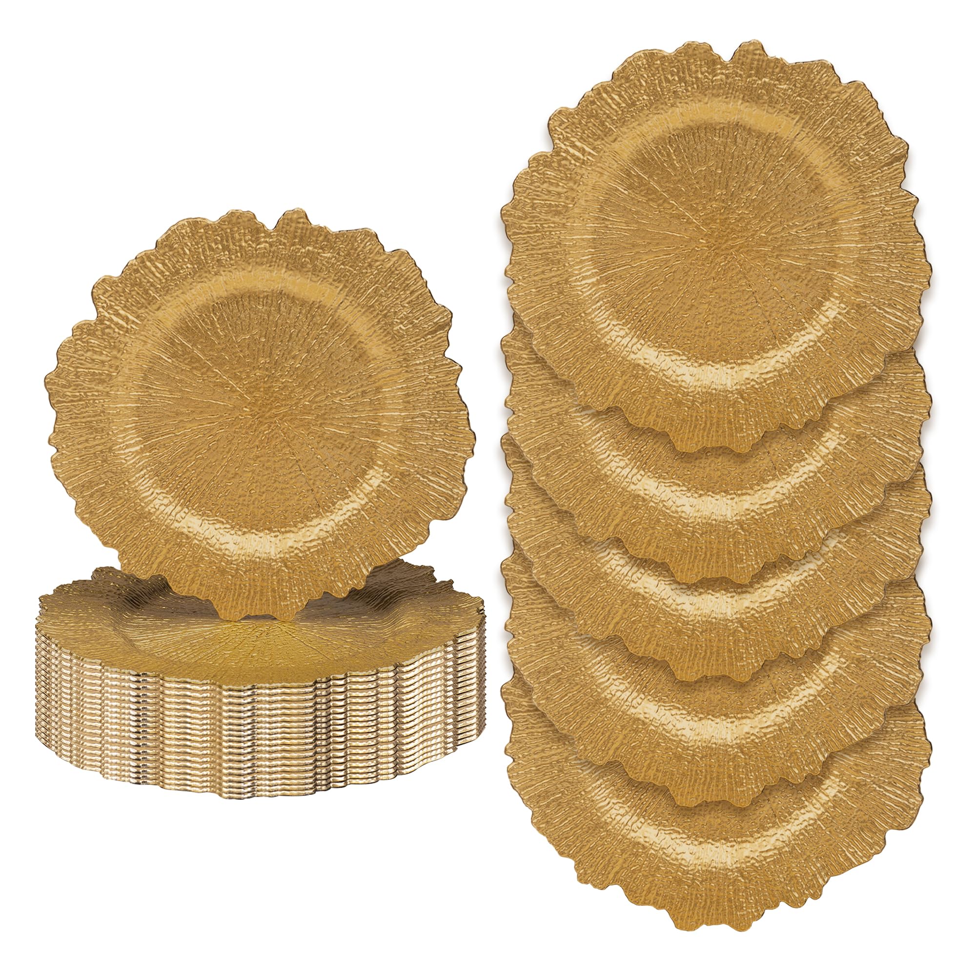 JEVERGN gold reef charger plate setup adds coastal elegance to upscale table decor