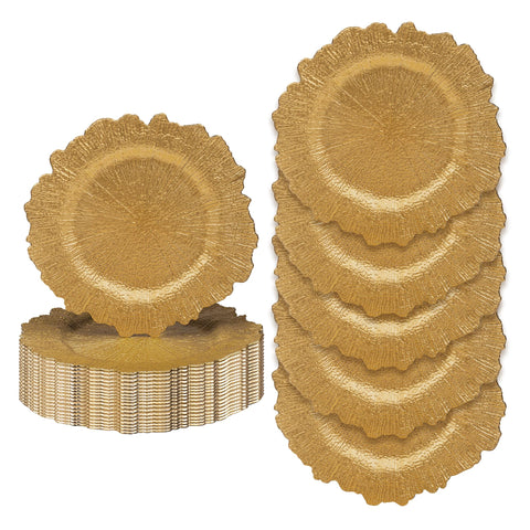 JEVERGN gold reef charger plate setup adds coastal elegance to upscale table decor