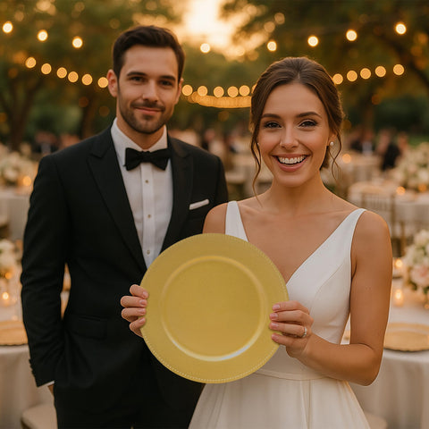 JEVERGN lightweight gold charger plate blends resilience with easy handling.
