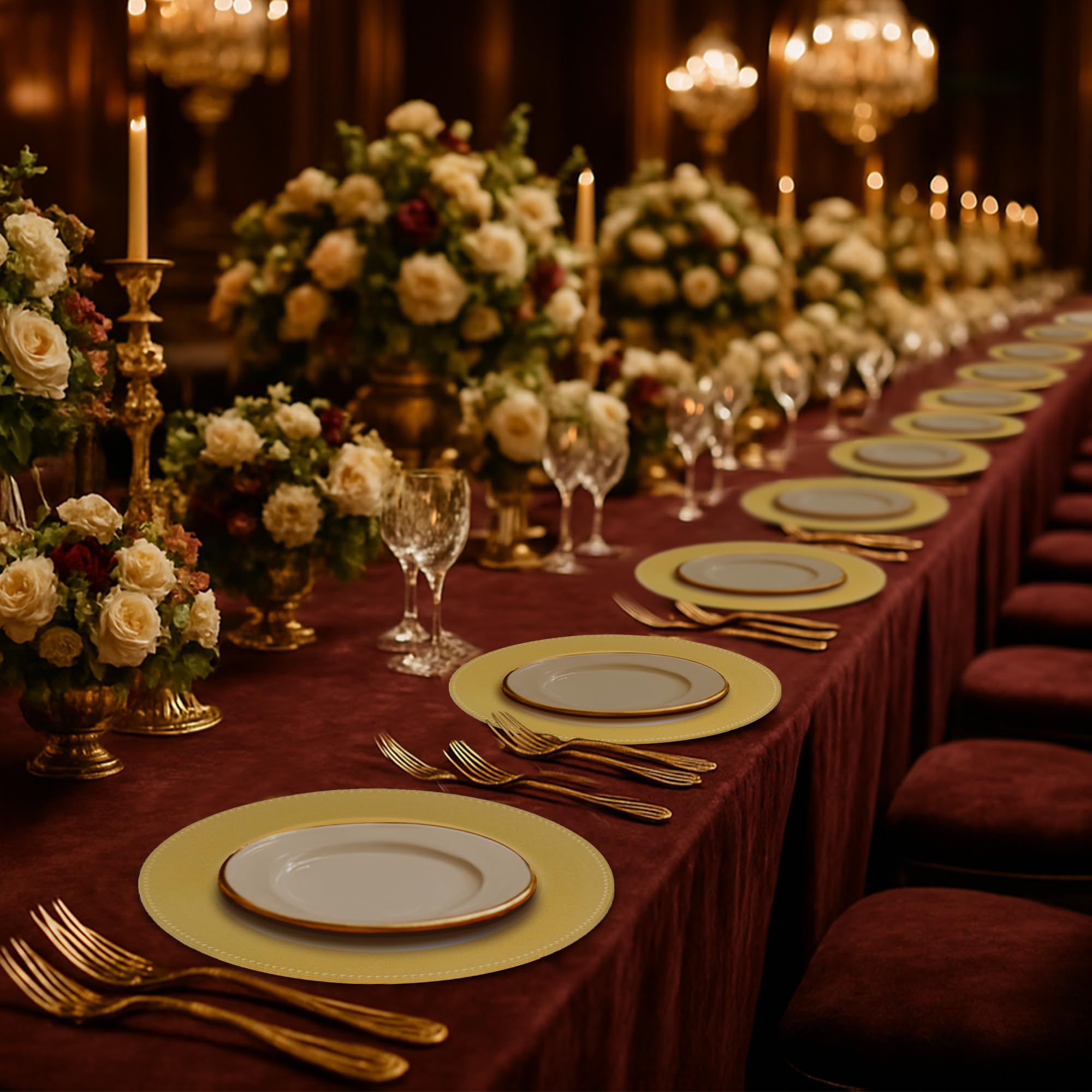 JEVERGN versatile charger for weddings, parties, or home decor setups.