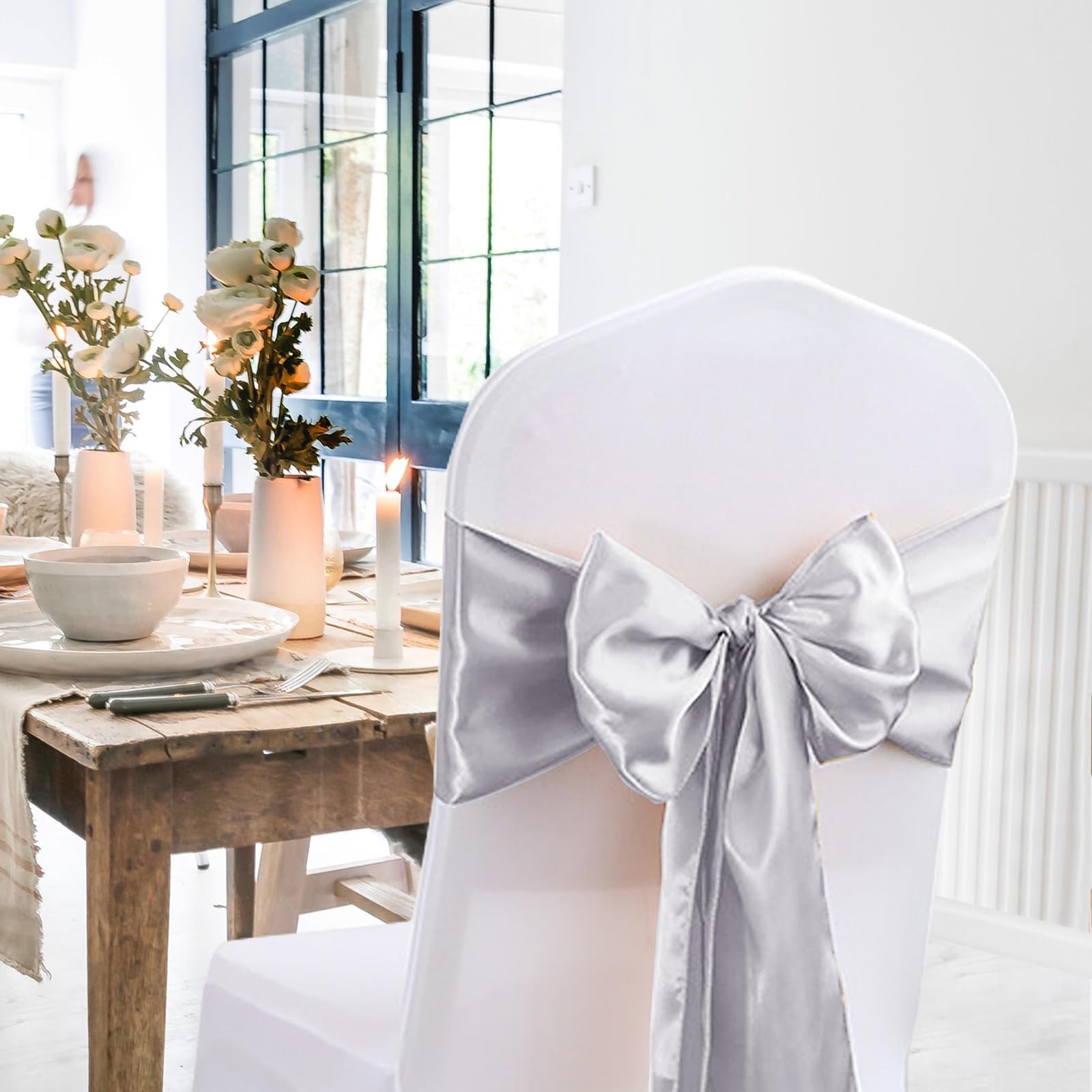 Jevix satin runner used in a baby shower banquet setting