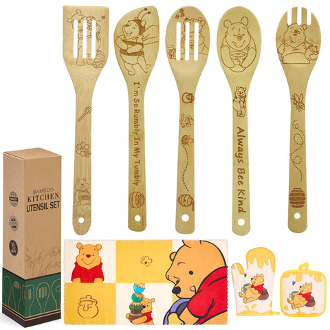 Jewelvwatchro bear-bee wooden spoons for smooth stirring in daily cooking