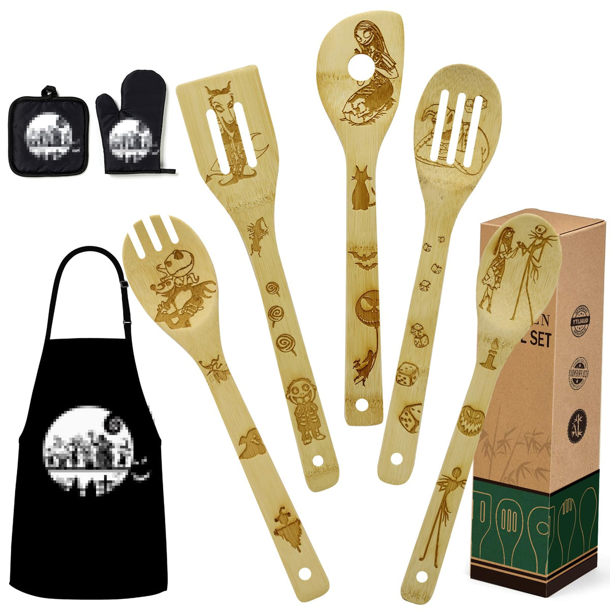 Jewelvwatchro Nightmare wooden spoons in action, safe on non-stick cookware.