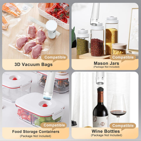Jexqizy 80KPa suction power delivers a strong seal for preserving freshness
