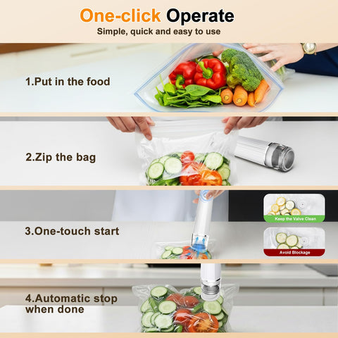 Jexqizy vacuum sealer with 2000mAh battery for extended use between charges