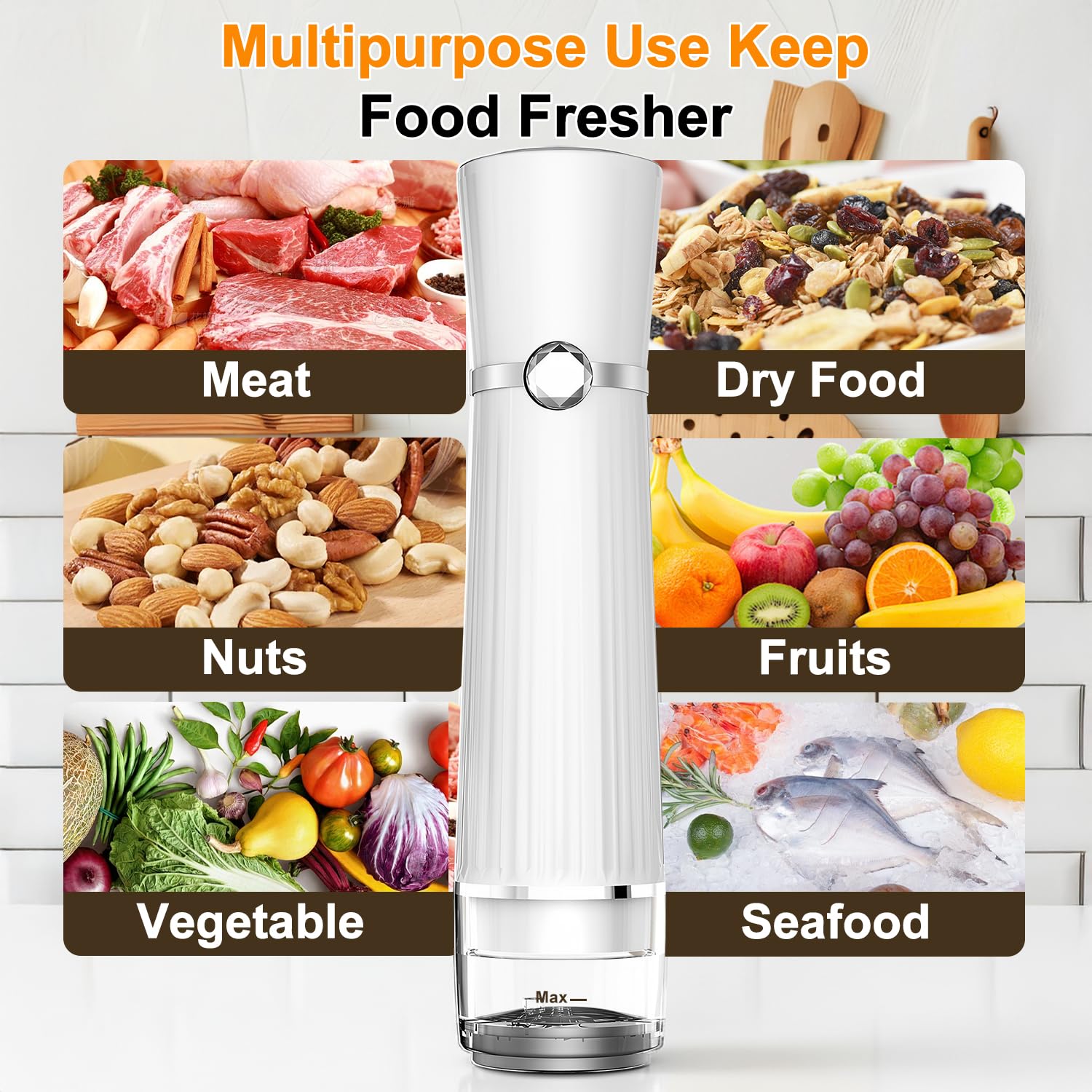 Jexqizy wet and dry modes seal meats, vegetables, and dry goods reliably