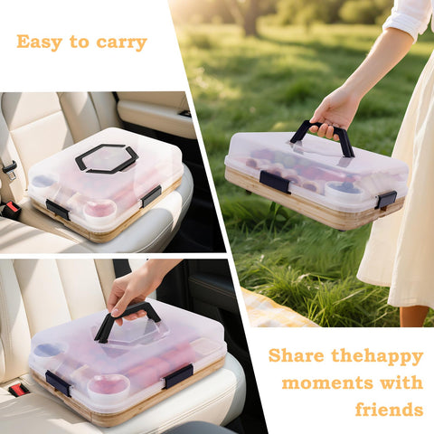 JFIEOEO portable board with lid is ideal for travel and picnics.