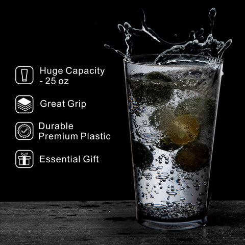 JGIRL dishwasher-safe plastic glasses simplify cleanup after meals and parties.
