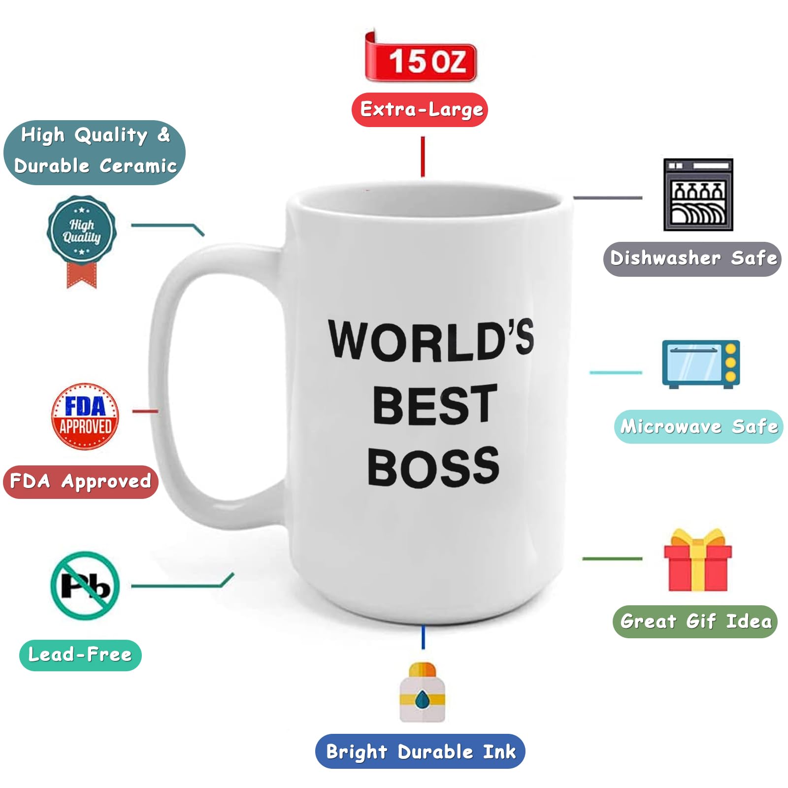 JGTONG Boss mug held in hand, ergonomic C-shaped handle for comfortable grip.