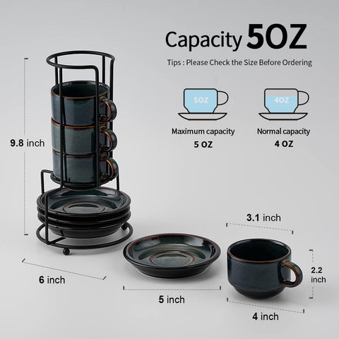 JH JIEMEI HOME cup and saucer groove design prevents sliding