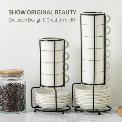 JH JIEMEI HOME stackable set saves kitchen space and simplifies storage.