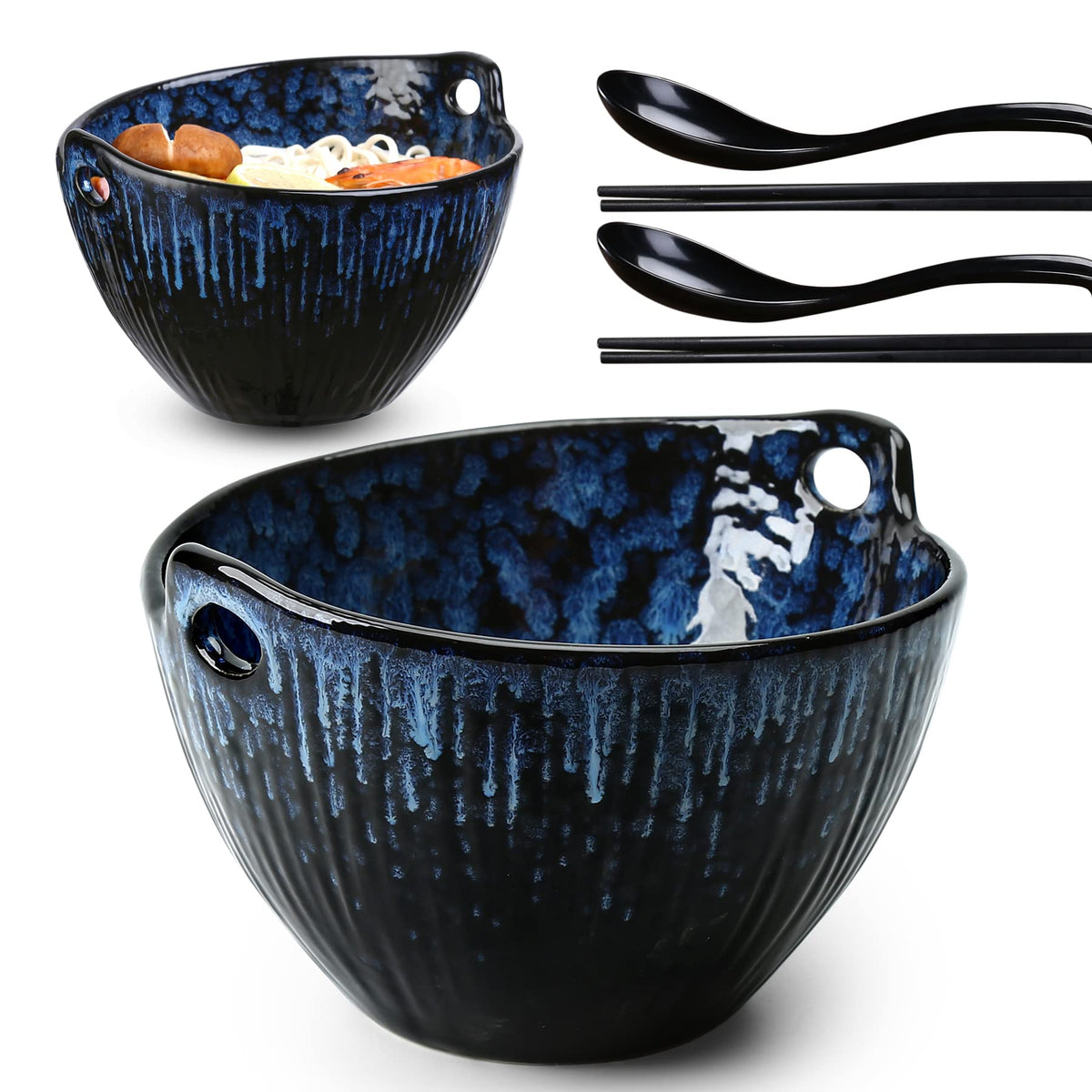 JH JIEMEI HOME ramen bowl with chopsticks for convenient meals