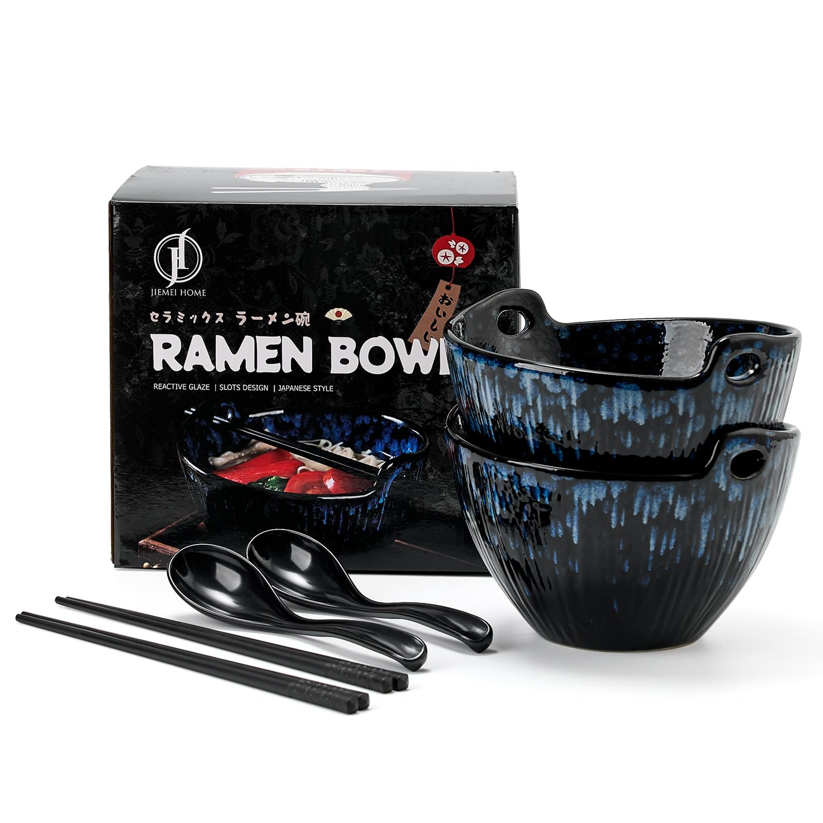 Reactive glaze navy finish adds artisanal character to JH JIEMEI HOME bowls