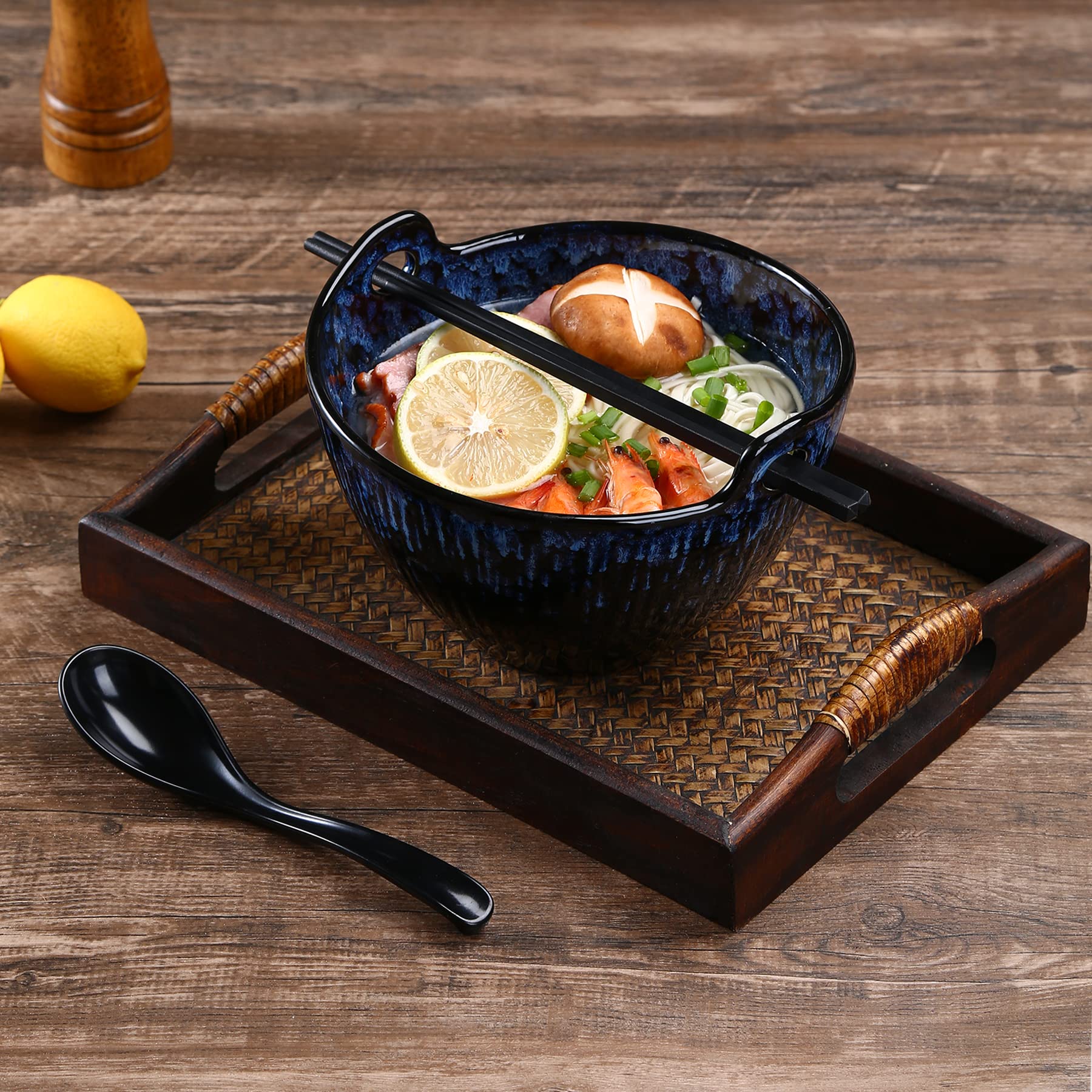 Wide 7-inch ramen bowl designed for noodles by JH JIEMEI HOME