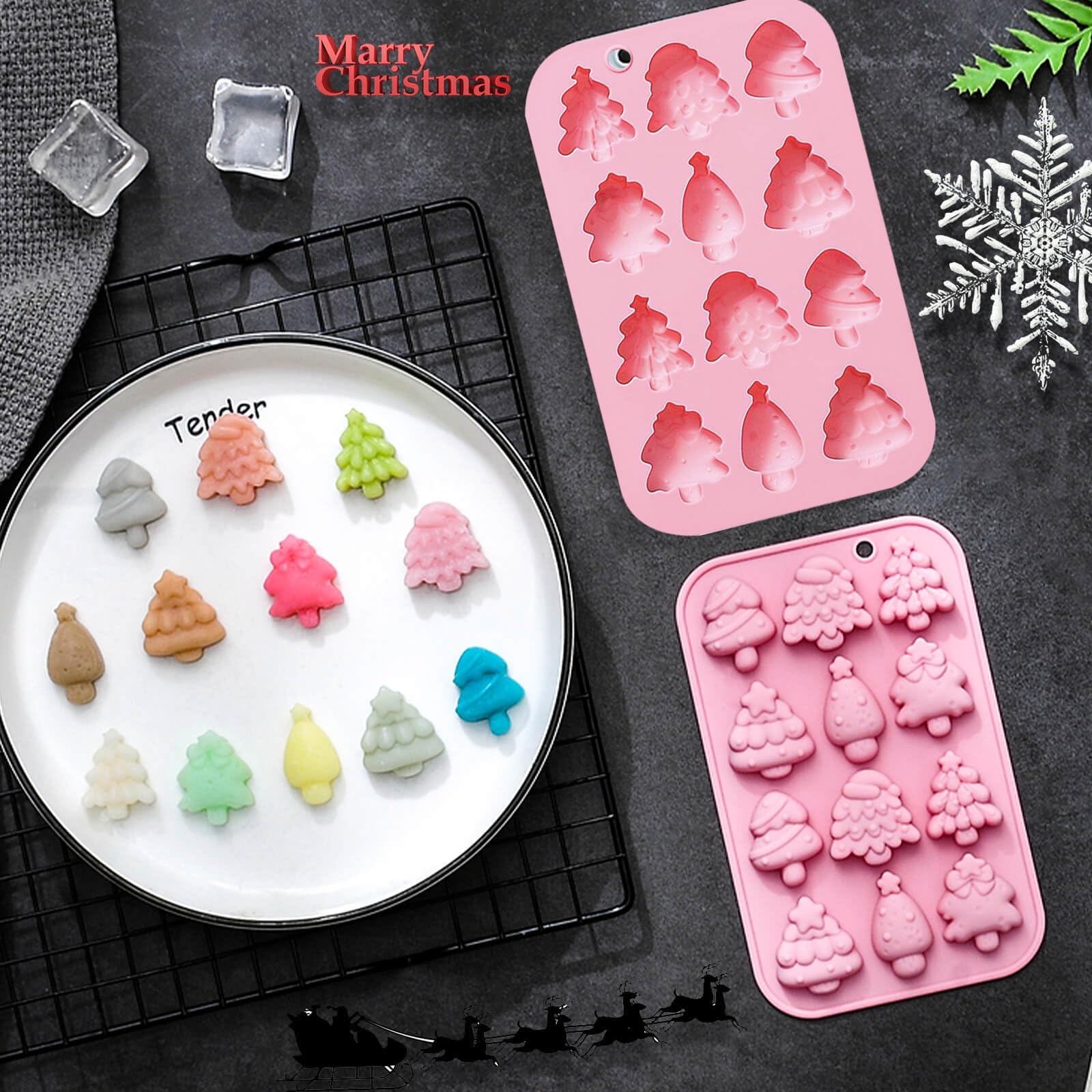 JHYlilia Christmas-stocking mold for bite-sized decorations.