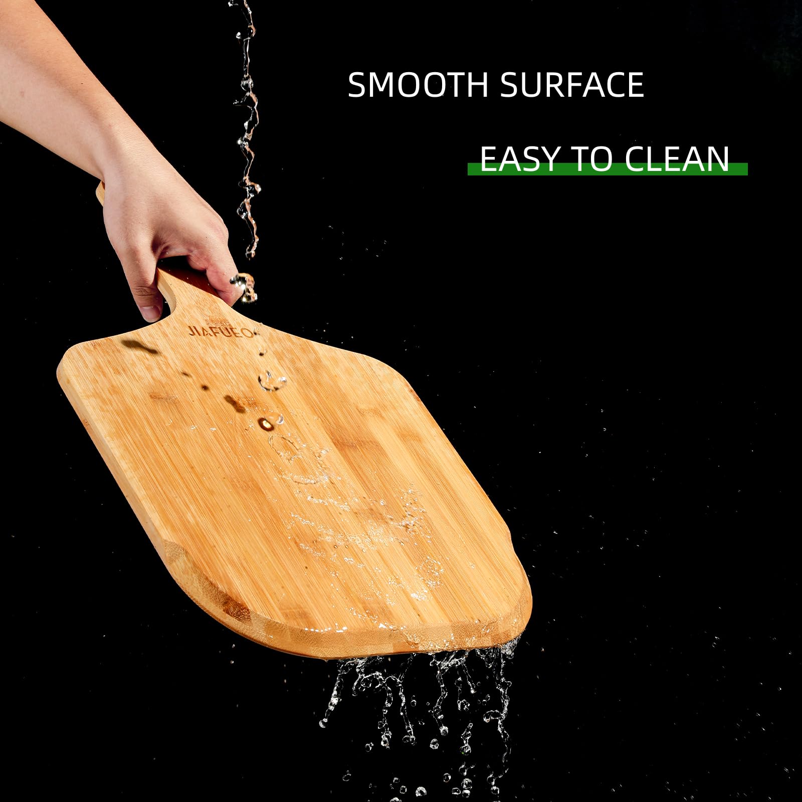JIAFUEO bamboo finish cleans easily for everyday kitchen use.