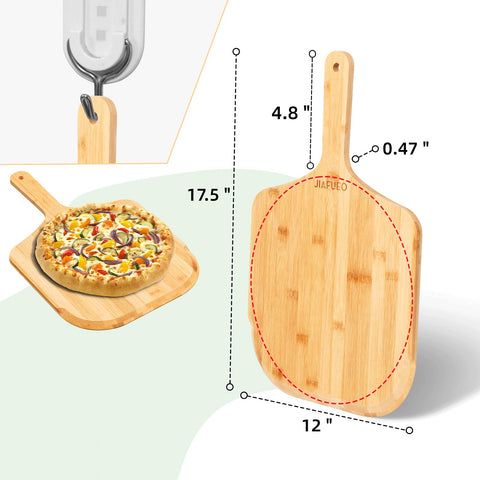 JIAFUEO pizza peel handle demonstrates comfortable grip for safe pizza moves.