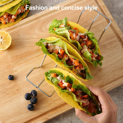JIBOLAT taco bar stand supports four tacos for efficient batch serving
