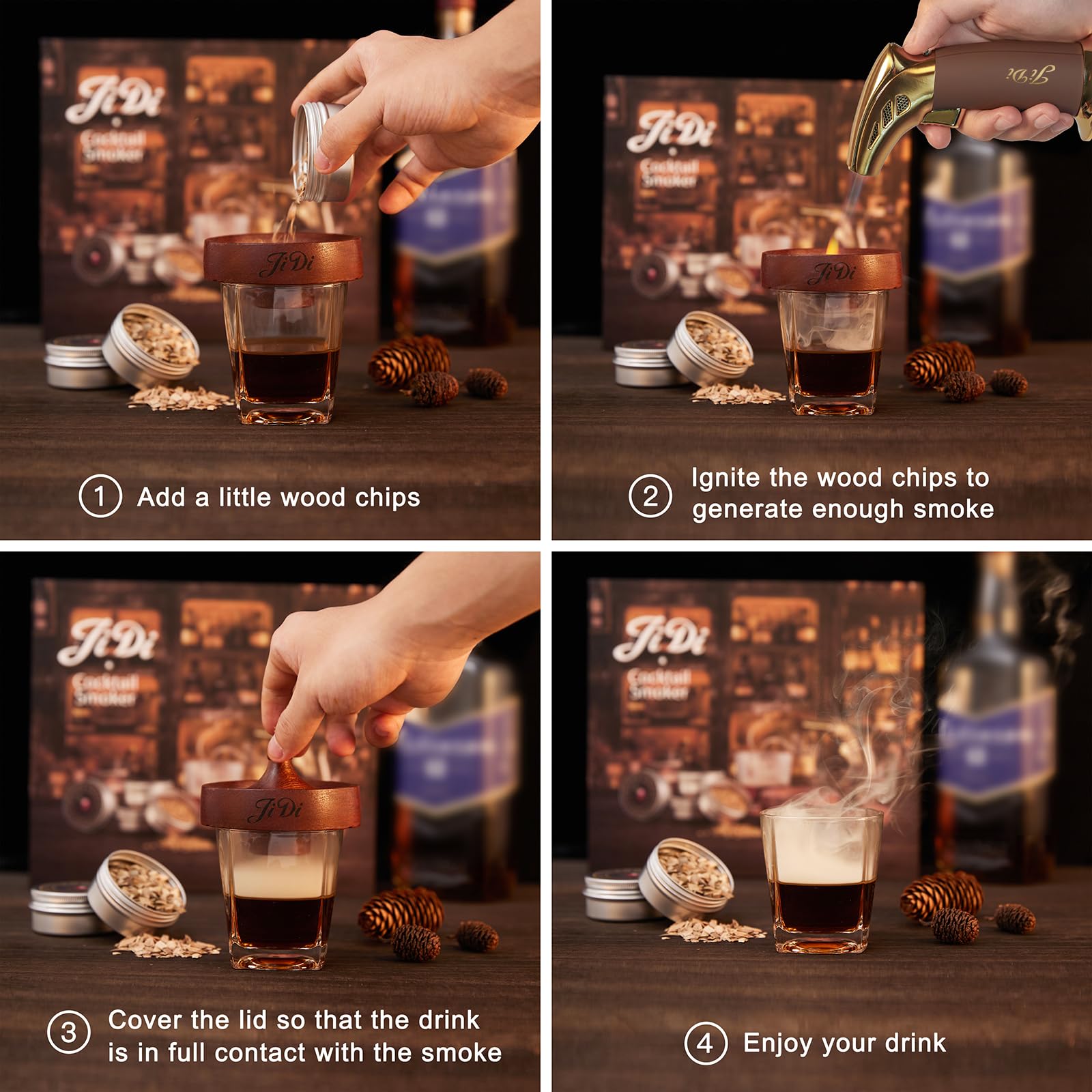 JIDI Peach wood chips add delicate fruit notes to drinks.