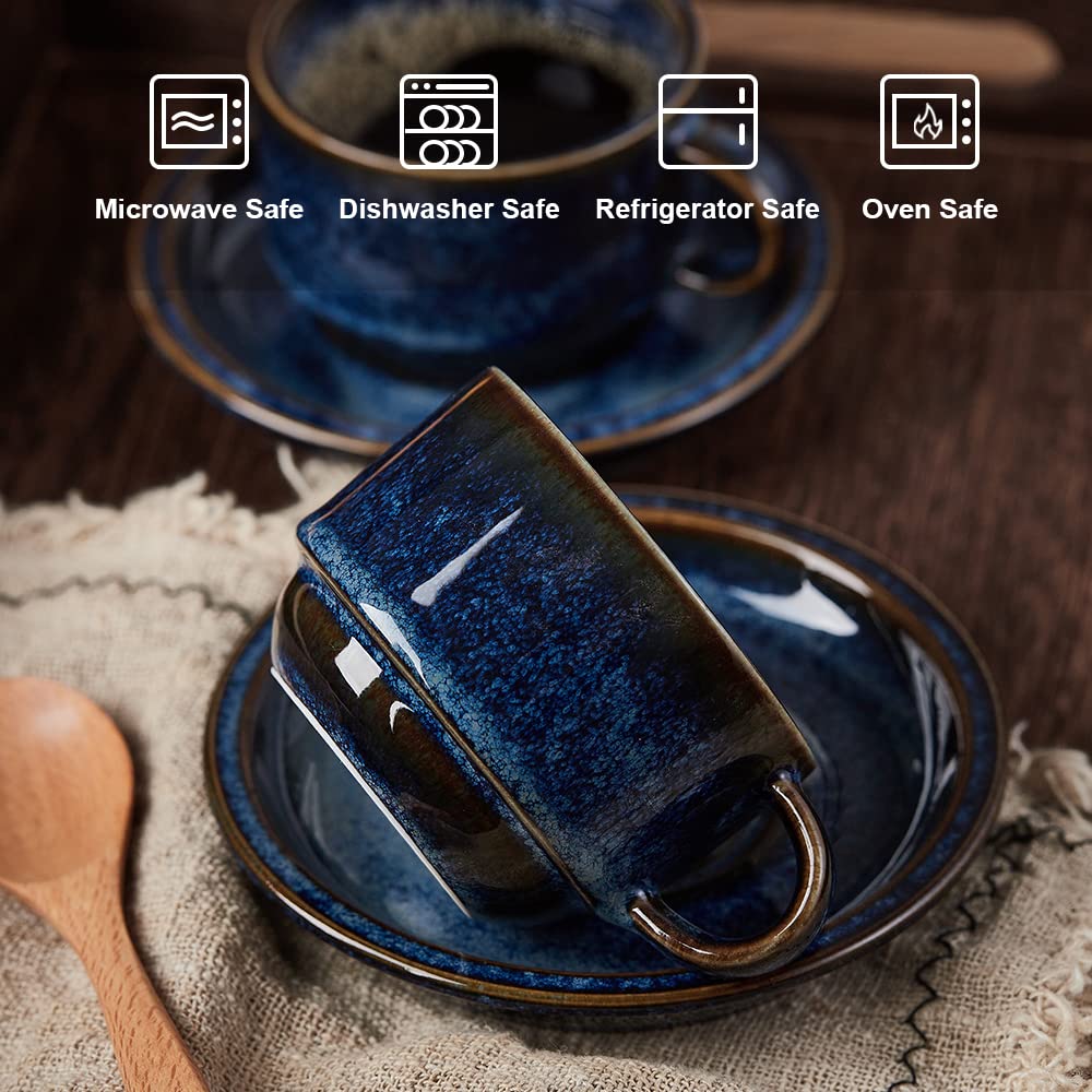 JIEMEI HOME reactive glaze cups show natural variation with durable porcelain.