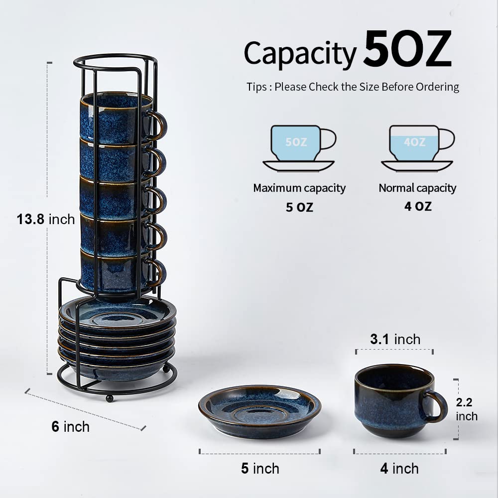 JIEMEI HOME saucers with grooves cradle cups to prevent sliding.