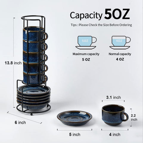 JIEMEI HOME saucers with grooves cradle cups to prevent sliding.