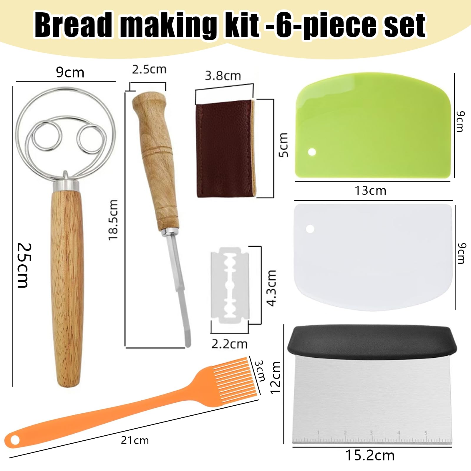 Jierjiaas bread lame with five blades for precise scoring.